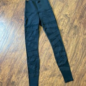 Lululemon Black Wunder Under Pant High Rise Mesh Size 4 Activewear Leggings